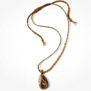 NWT Free People Genuine Stone Pendant Necklace